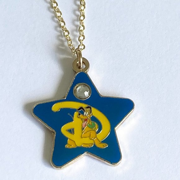 Vintage Disney Pluto Necklace 18" Fab 5 Dog Disneyana Signed Charm Gold Plated - Picture 5 of 11